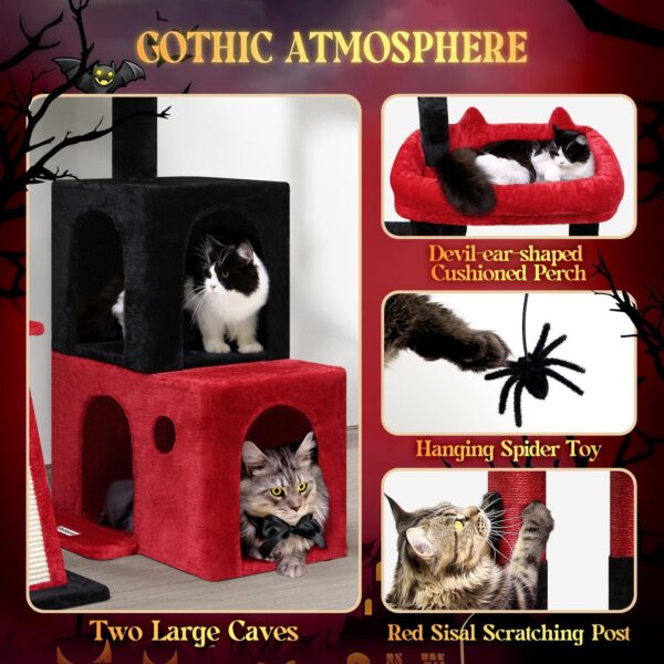 Gothic 50 Heavy Duty Large Indoor Maine Coon Cat Tree With Extra Large Padded Platform And Large Cat Condo