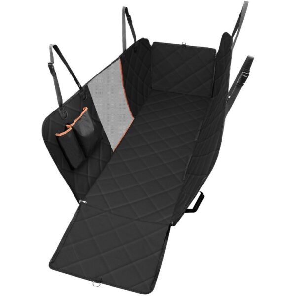 Waterproof Dog Car Seat Hammock with Mesh View & Pocket – Back Seat Protector for Pet Travel