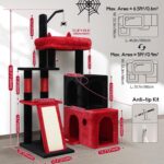 Gothic 50 Heavy Duty Large Indoor Maine Coon Cat Tree With Extra Large Padded Platform And Large Cat Condo
