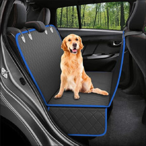 Waterproof Dog Car Seat Hammock with Mesh View & Pocket – Back Seat Protector for Pet Travel