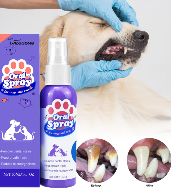 Dogs And Cats Teeth Cleaning Spray Tooth Stain Removal Bad Breath Fresh Breath