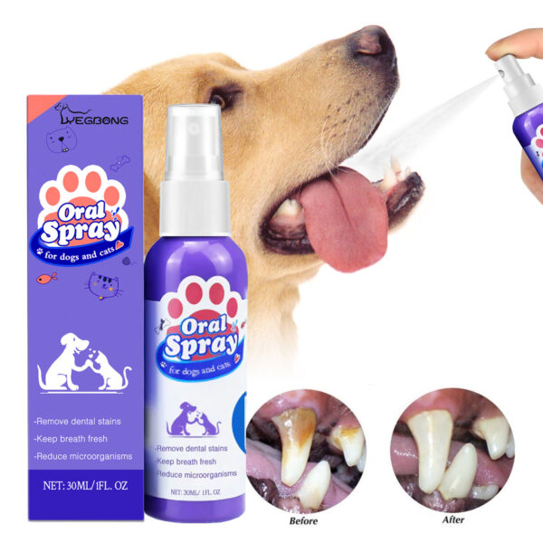Dogs And Cats Teeth Cleaning Spray Tooth Stain Removal Bad Breath Fresh Breath
