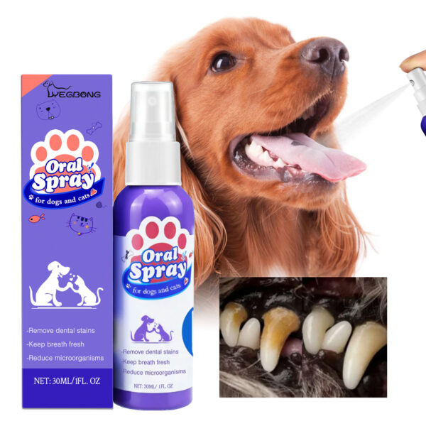 Dogs And Cats Teeth Cleaning Spray Tooth Stain Removal Bad Breath Fresh Breath