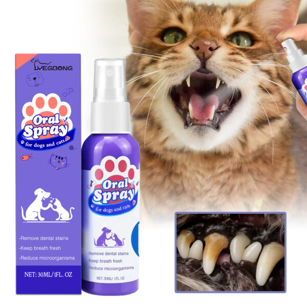 Dogs And Cats Teeth Cleaning Spray Tooth Stain Removal Bad Breath Fresh Breath